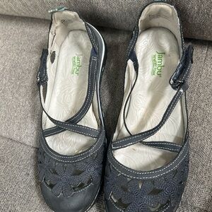 Jambu Blue  Mary Jane Shoes with Floral Cutout